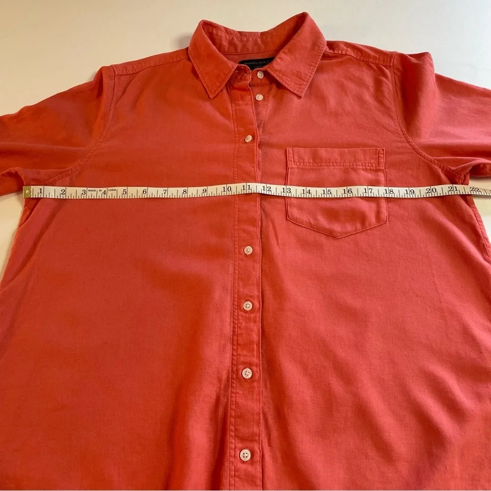 Banana Republic Women's Linen Blend Shirt Deep Coral Size Medium - Picture 11 of 11